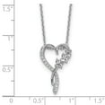 thumbnail image 5 of Cheryl M Sterling Silver Rhodium-plated Polished CZ Butterflies Heart with 2 Inch Extension Necklace 18 Inches, 5 of 5