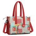 thumbnail image 2 of Teacher Tote Bag,Pioneer Flower Floral Print Pattern Teacher Utility Tote Bag,Large Work Tote Bags for Women with Multiple Pockets,Top Zipper Closure,13.8x10.6x6.7 Inch, 2 of 5