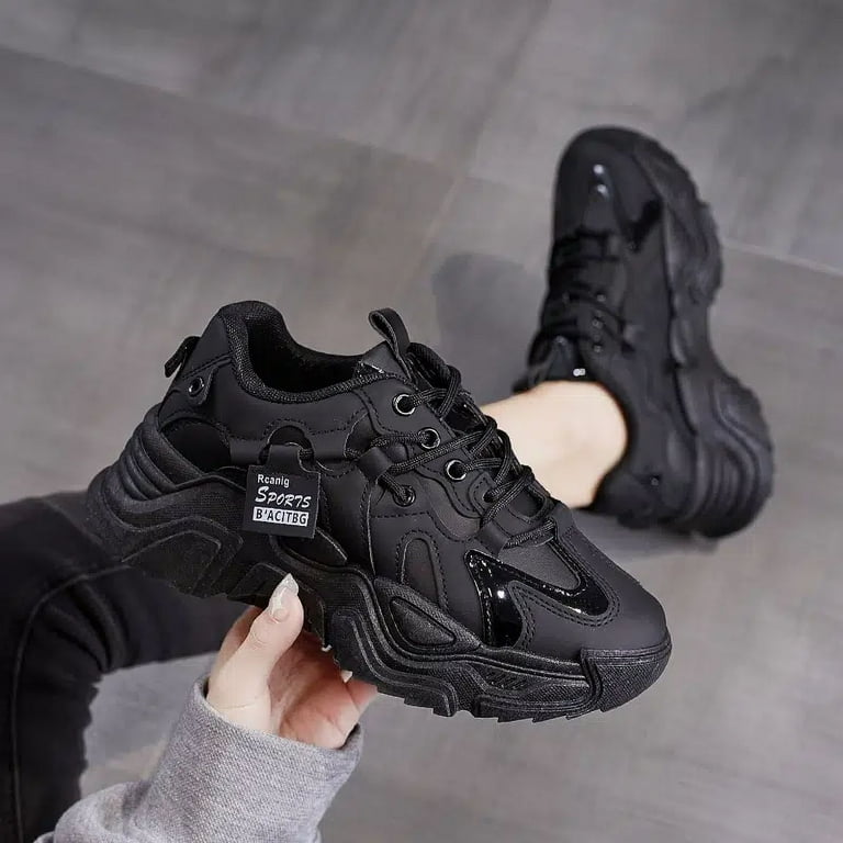 Chunky black shoes womens hotsell