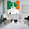 thumbnail image 5 of 2 Panels Kitchen Tier Curtains 39 Inch Length, St. Patrick's Day Grommets Window Treatment Curtain, Irish Flag Green Lucky Shamrock Thermal Curtains Drapes for Living Room/Bathroom, 5 of 9