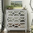 thumbnail image 5 of COZAYH Modern Contemporary Dresser, 3-Drawer Front Mirror Nightstand, for Bedroom, Living Room, Entryway, Light Gray, 5 of 7