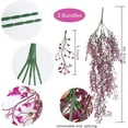 thumbnail image 3 of Zukuco 2 Pcs Artificial Hanging Plants Fake Ferns Faux Hanging Ivy Vines Wall Plants for Indoor Outdoor Garden Patio Yard Room Party Home Decorations(Rose Red), 3 of 6