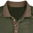 thumbnail image 6 of RYRJJ Men's Muscle Polo Shirts Stretch Long Sleeve Workout Golf Tee Casual Classic Botton V-Neck Raglan Sleeve T Shirt(Green,M), 6 of 6