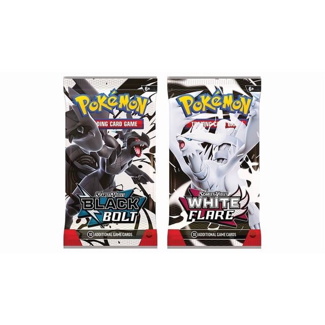 Pokémon Trading Card Game: Scarlet & Violet Black Bolt White Flare Booster Pack Set (One pack of Each Set) by CARD MASTER