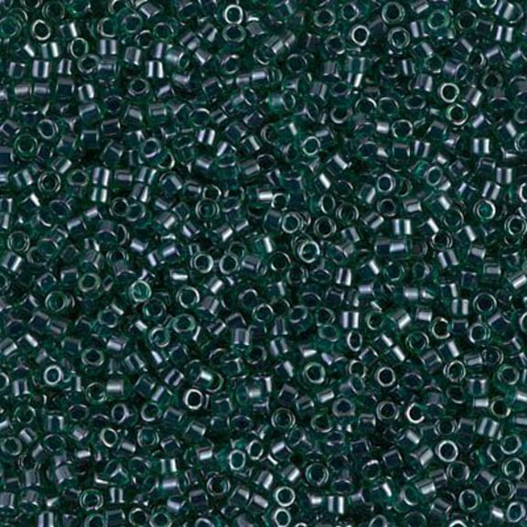 Miyuki Delica Seed Beads DB0275/DB275 11/0 Transparent Color Lined Emerald Green Luster 7.2 Grams