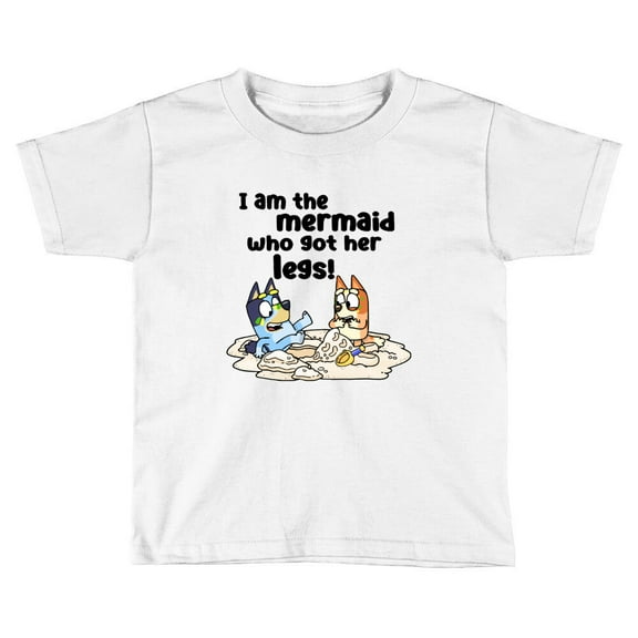 I Am The Mermaid Who Got Her Legs Toddler T Shirt Bluey Design, Bluey And Bingo Tee, Bluey Family Tee TODDLER SHORT SLEEVE TEE BELLA CANVAS 3001T
