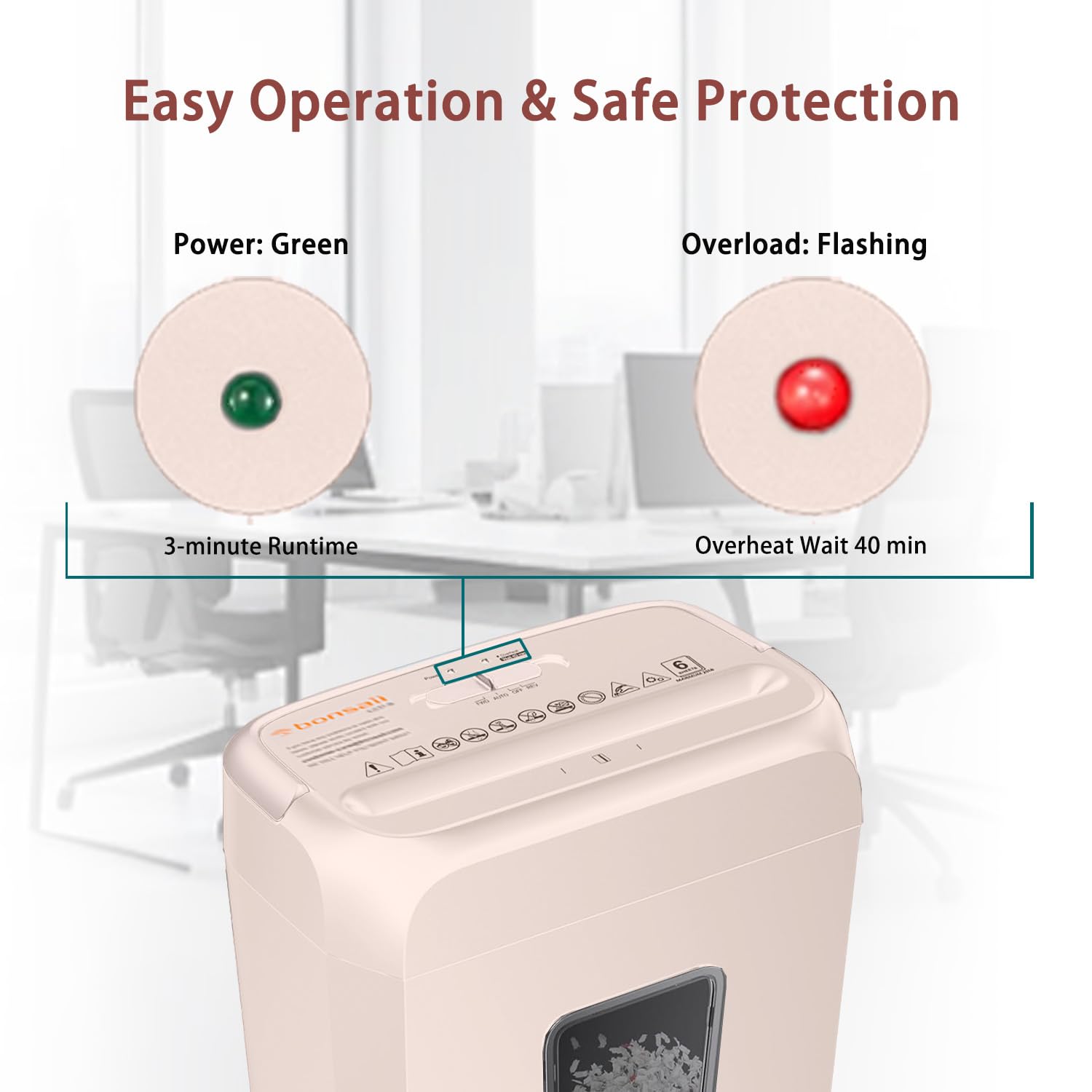 P-4 Security 6-Sheet Cross Cut Shredder, Compact for Home Office, Shreds Paper Cr Cards Staples Clips, 3-Minute Nonstop Operation, 3.4 Gallon Transparent Wastebin, Pink