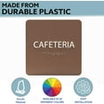 thumbnail image 2 of ADA CENTRAL SIGNS - 6" X6" Cafeteria Sign - ADA Compliant Tactile Graphics Grade 2 Braille Text Acrylic Wall Sign| Kitchen Dining Lunch Break Room Sign for Office Hotel School self-service Restaurant, 2 of 7