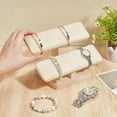 thumbnail image 3 of 1pc Velvet 2 Tier T-Bar Bracelet Display Stands with Wooden Base Jewelry Organizer Holder for Watch Bracelet White 19.7x12.4x13.2cm, 3 of 6