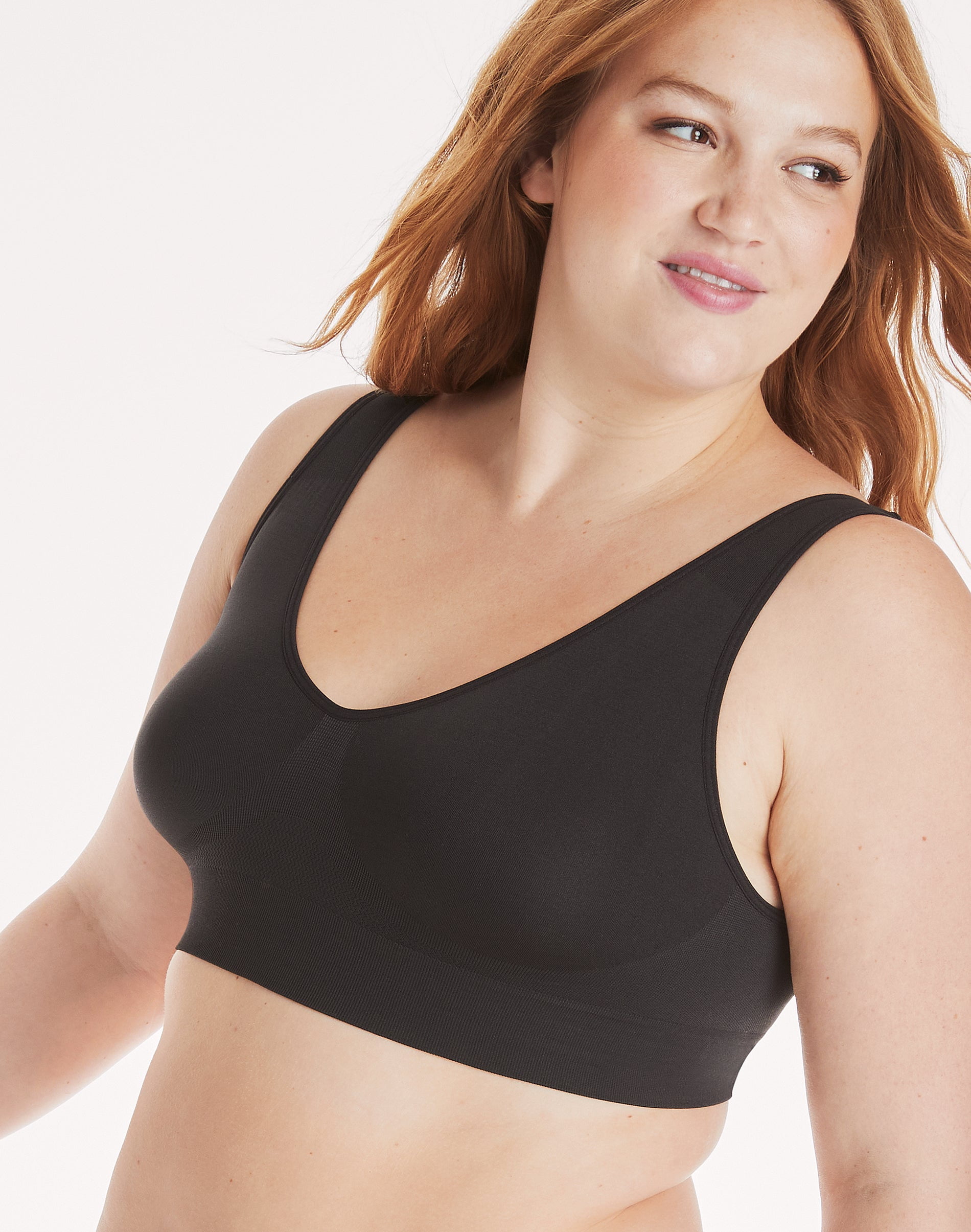 HanesBralette Comfort Flex Fit Women's Wireless Bra Seamless Wide Strap MHG196