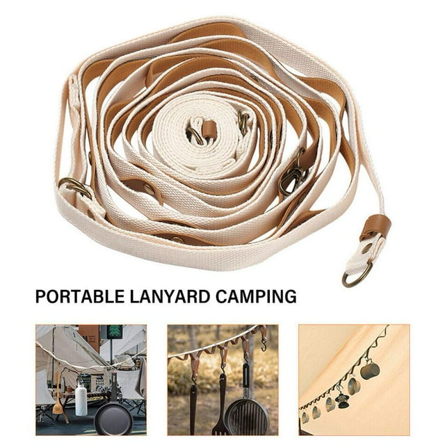 Corde à Linge d'Extérieur Portable Lanière Ceinture de Camping d'Extérieur Portable Tente de Rangement