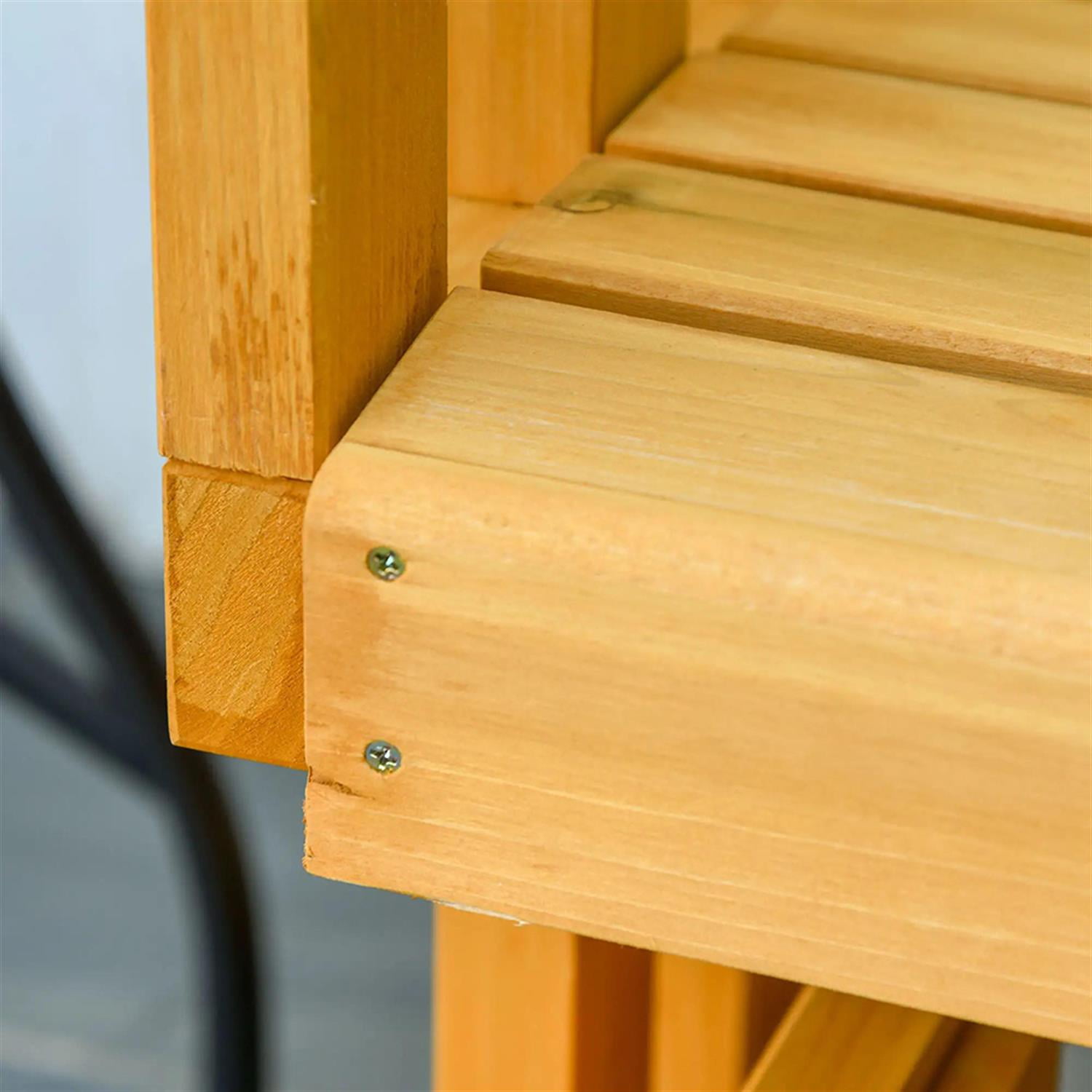 Demi Bonn 2-Person Patio Swing Glider Bench with Wide Armrest, Wood Outdoor Glider Chairs Rocking Chair Loveseat for Backyard Garden Porch, Beige