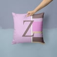 thumbnail image 2 of Carolines Treasures CJ1005-ZPW1414 Letter Z Initial Monogram - Pink Stripes Decorative   Canvas Fabric Pillow 14Hx14W, 2 of 4