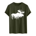 thumbnail image 4 of Jinhomg Mens Summer Tees Funny Animal Deer Graphic Casual T-Shirts Lightweight Comfy Short Sleeve Round Neck Tee Tops Athletic Workout Wear Summer Saving Green S, 4 of 6