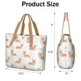 thumbnail image 3 of Tote Bag for Women - Cartoon Corgi Shoulder Bag - Large Utility Work Duffle Bag with Zipper Handbag for Travel, Work, Sprots, 3 of 5