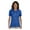Blue, variant on Womens Four Button Placket Side Vent Polo Shirt Womens Tops & T-Shirts Womens Blouses, Style 437W