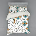 thumbnail image 2 of Ambesonne Boho Bedding Set 3 Pcs, Tribal Bohemian Feather, Twin XL, Teal Orange Black, 2 of 3