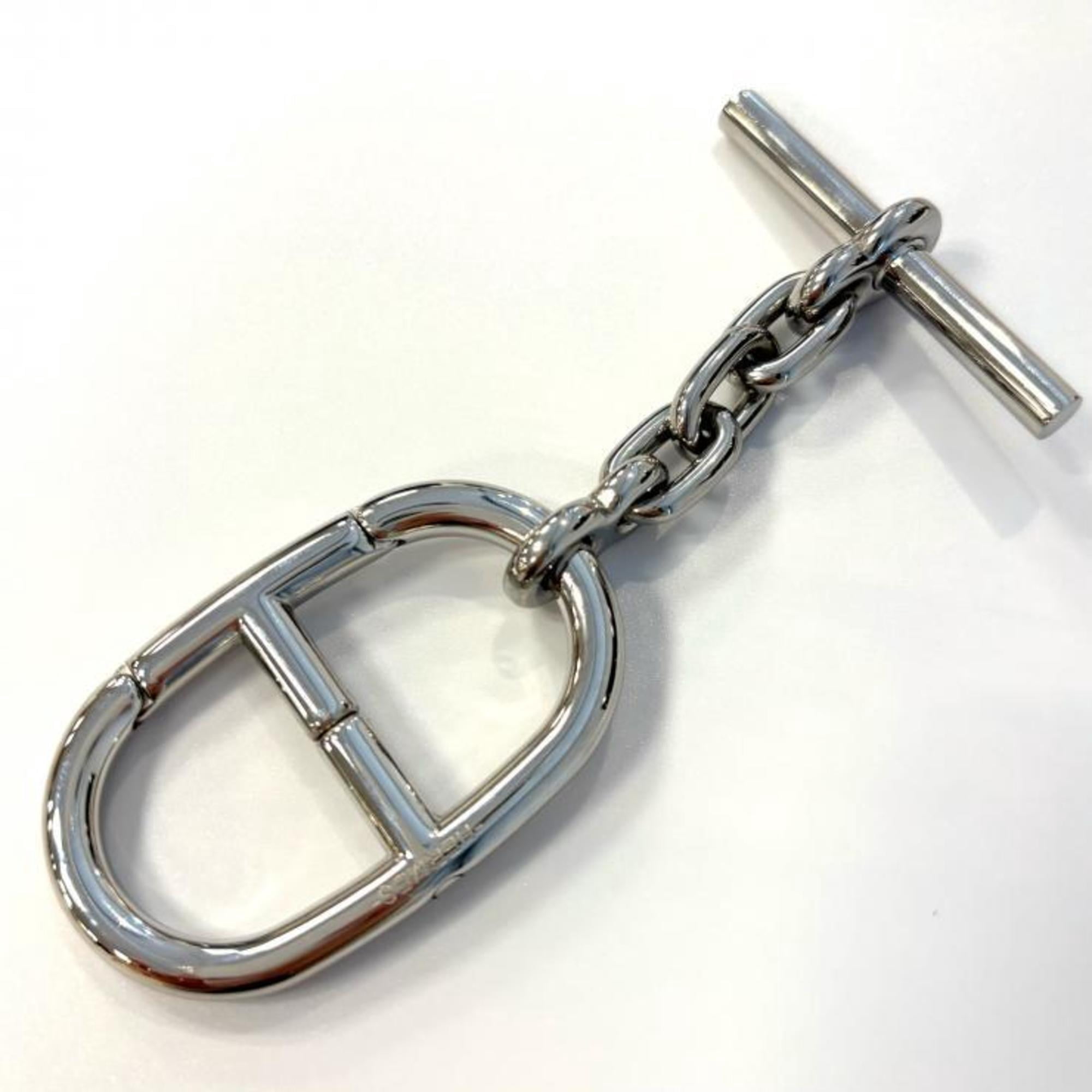 Pre-Owned Hermes Chaine d'Ancre Silver Rhodium Charm Key Ring