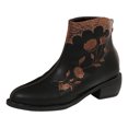 thumbnail image 1 of NECHOLOGY Botas Mujer Adulto Femenino Zapatos Botines de mujer Retro Simple Color Sólido Cómodo Tacón Grueso Media Punta Puntiaguda Botas Occidentales De Tamaño Botas (Black, 8), 1 of 7