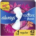 thumbnail image 1 of Almohadillas femeninas Always Radiant Flexfoam con alas talla 1 42 unidades, 1 of 9
