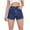 Blue, variant on Women's High Waist Denim Shorts Loose Slim Fit - Solid Color, XS-XL