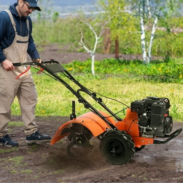 KFFKFF Tiller Cultivator Gas Powered 212CC 4-Stroke Garden Cultivator Lawn Garden