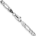 thumbnail image 4 of Auriga 14k White Gold 4.4mm Figaro Chain Necklace 20 inch for Women, 4 of 6