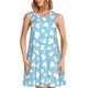thumbnail image 1 of Fotbe Blue Popcorn Vestido de Verano sin Mangas para Mujer – Vestido Midi Línea A, Estilo Camiseta Floral, Vestido Playero Casual y Fluido, 1 of 7