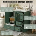 thumbnail image 2 of YYAo Bathroom Storage Vanity, Floor Cabinet,36" Traditional Bathroom Vanity with Ceramics Sink, Green Bathroom Cabinet with 2 Doors and 4 Drawers, 2 of 13