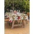 thumbnail image 3 of Outdoor Tablecloth with Umbrella Hole for Patio/Picnic/Party/Camping, Camels Palm Trees Waterproof Table Cloth Rectangle Table Cover Washable, Desert Date Coconut Trees Leaves Cords Beige (60"x 120"), 3 of 8