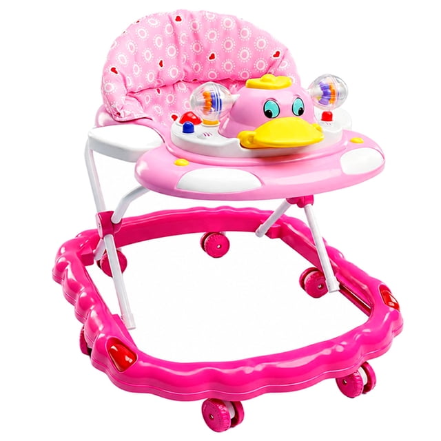 Andadera AEIOU Pato Rosa 2 Niveles 8 Ruedas Tablero Musical Desmontable