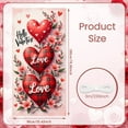 thumbnail image 2 of Red Heart Valentine Banner Plaid Pattern Love Display Pink Flowers Love Lettering Heart Backdrop for Valentine's Day Party Romantic Date Anniversary Celebration, 2 of 9
