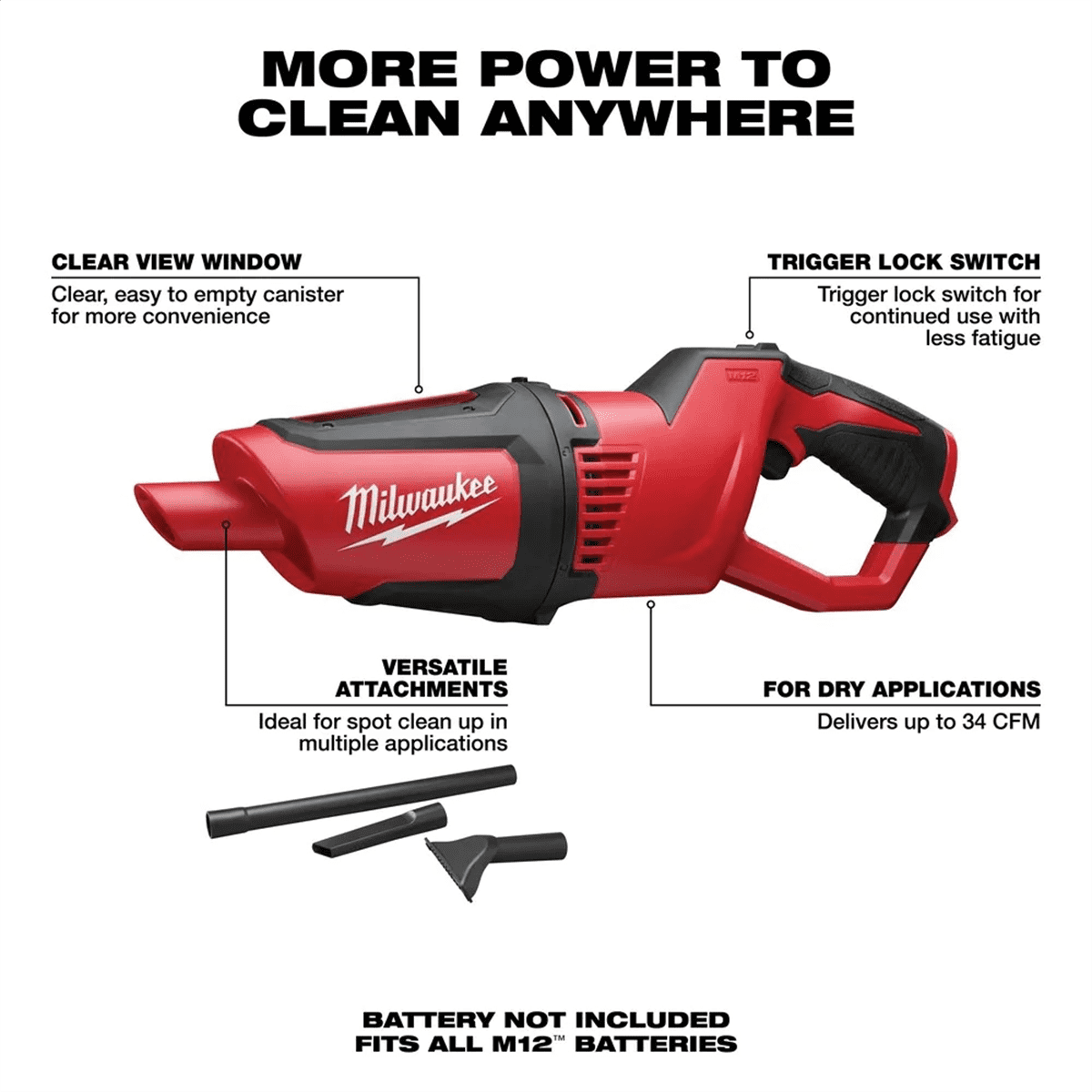 Milwaukee m12 vacuum attachments hotsell