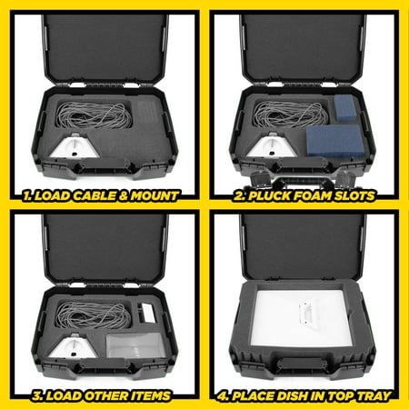 CASEMATIX - Hard Case for Starlink Mini Kit AC Dual Band Wi-Fi System and Accessories - Black