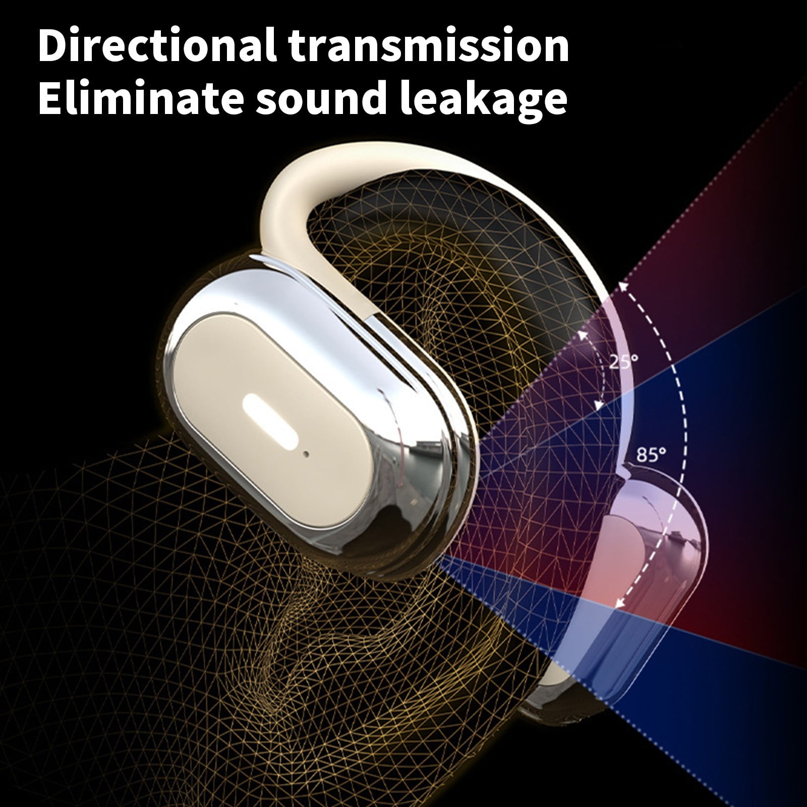 Open Ear AC210 Headphones, Bluetooth 5.4 Earphones Stereo Sound, Wireless Headphones 30 Hours Playback, Type-C Charging, IPX5 Waterproof Open Ear Earbuds(Beige)