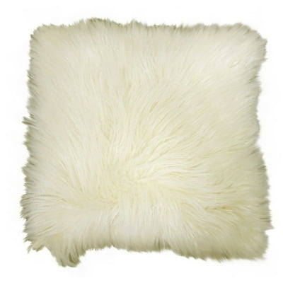 Ivory fur throw pillows sale
