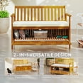 thumbnail image 4 of Outsunny Outdoor Bench with Storage Compartment, Acacia Wood Patio Bench with Cushion, 2 Seater Garden Bench for Park Balcony, Teak, 4 of 10