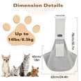 thumbnail image 2 of Pawaboo Cat and Dog Carrier Sling, Breathable Mesh Dog Sling Carrier Bear Up to 14lbs, Widened Strap Dog Purse for Cat & Puppy, Hand-Free Dog Pouch Carrier Built-in Safety Leash, Gray, 2 of 7