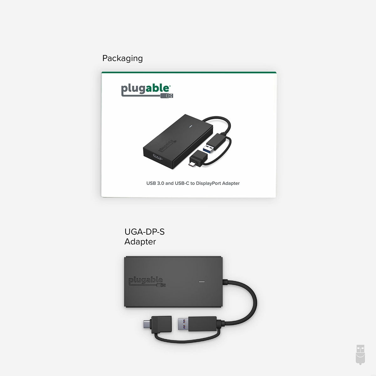 Plugable USB C to DisplayPort Adapter, Universal Video Graphics Adapter for USB 3.0 and USB-C Macs and Windows