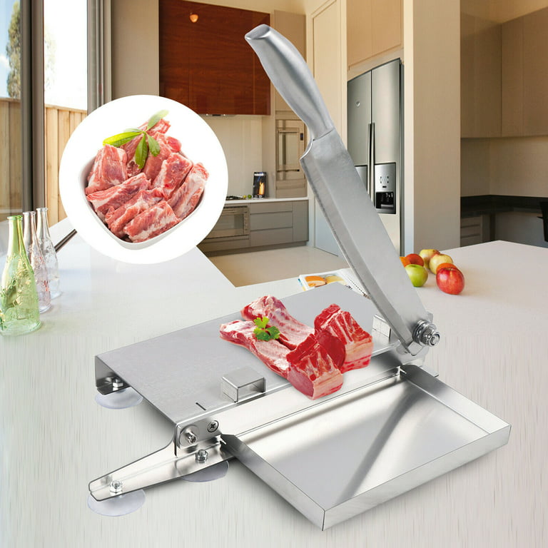 CNCEST Manual Meat Slicer Stainless Steel Cutter Manual Ribs Chopper Food  Slicing Tool