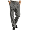 thumbnail image 5 of Thousandth Men's Corduroy Pants Classic Silm Fit Pleated Front Trousers with Belt Loops Casual Vintage Business Bottoms for Work, 5 of 7