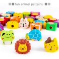thumbnail image 3 of 50 Pieces Adorable Pencil Top Erasers- Assorted Color Animal Pattern Pencil Eraser Caps for School Classroom and Office, 3 of 7