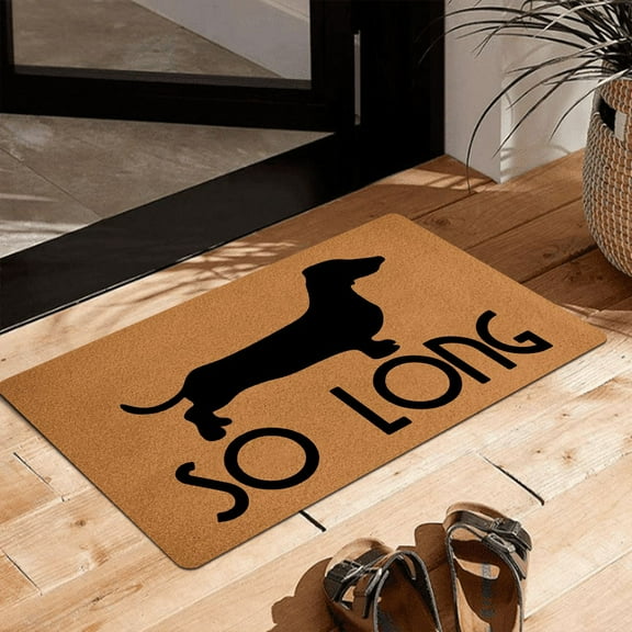 So Long Dachshund Doormat Home and Office Decorative Indoor/Outdoor/Kitchen Mat Non-Slip Rubber 23.6"(L) by 15.7"(W)