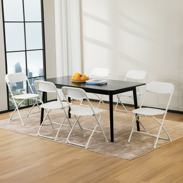 CONCETTA Plastic Folding Chair Set of 6, 330LB Load Capacity Lightweight for Indoor/Outdoor, White CONCETTA Plastic Folding Chair Set of 6, 330LB Load Capacity Lightweight for Indoor/Outdoor, White - Image 5