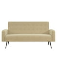 Z by Novogratz Stevie Futon, Convertible Sofa Bed Couch, Ivory Velvet
