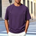 thumbnail image 5 of TKKCS Mens Fashion Short Sleeve Crew Neck T Shirts- Regular Fit Lightweight Daily Wear Summer Casual Tees Purple Size 2XL, 5 of 5