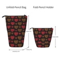 thumbnail image 2 of Kdxio Telescopic Pencil Bag Pen Holder Stationery Case,Stand-up Retractable Transformer Bag Organizer for Christmas Holiday(Gold Glitter Heart), 2 of 6