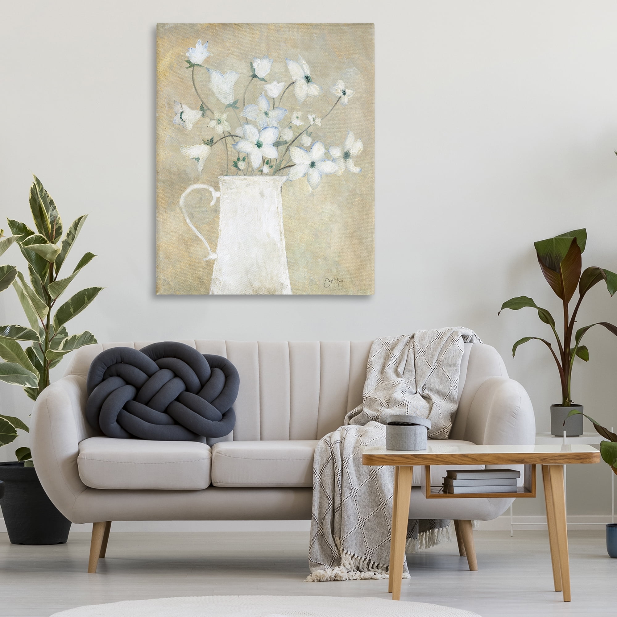 Stupell Industries Rustic Pottery Bouquet Plants & Flowers Painting Wrapped Canvas Art Print Wall Art, 36 x 48