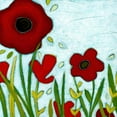 thumbnail image 2 of Vess, June Erica 12x12 Black Ornate Wood Framed with Double Matting Museum Art Print Titled - Precious Poppies III, 2 of 4