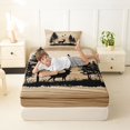 thumbnail image 4 of Manfei Woodland Deer Twin Sheets,Cute Bird Print Bedding,Brown,3 Pieces,1 Fitted Sheet and 1 Pillowcase, 4 of 6